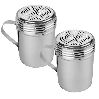 #ad Stainless Steel Dredge Shaker Ideal For Salt Spice Sugar 2 10 oz With Han... $12.11