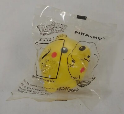 #ad Vintage PIKACHU 2000 Nintendo Pokemon Battle Tops Kelloggs Cereal Giveaway Toy $13.99