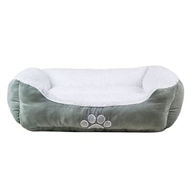 #ad long rich Rectangle Pets Bed with Dog Paw 25.0quot;L x 21.0quot;W x 8.0quot;Th Teal $35.58