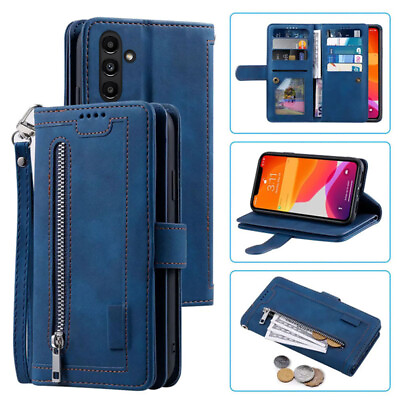 #ad Samsung Galaxy A15 A15 5G Wallet CaseLeather Zipper Magnetic Flip Card Case $12.99