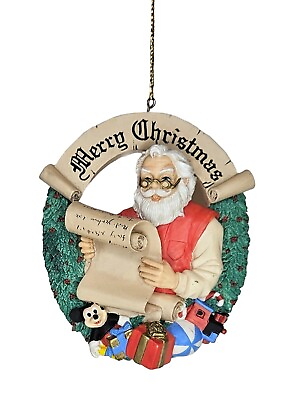 #ad VTG Disney Christmas Collection Ornament Santa List Wreath Mickey Mouse $14.00