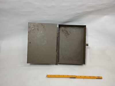 #ad VINTAGE Tool Box Steel Box Organizer 7x9x2 USA Military Welded Box E78 $30.00