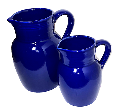 #ad 2 rustic style cobalt blue ceramic Cerind Porcelana Vitro Portugal Pitcher jug $50.55