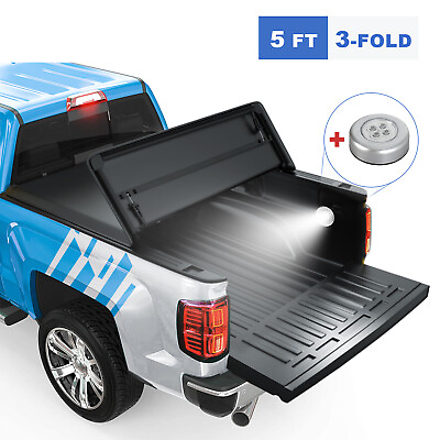 #ad 5ft Tonneau Cover For 04 12 Chevrolet Colorado Short Truck Bed 3 Fold w LED $138.95