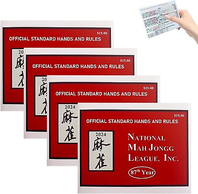 #ad =Ø%ÝNEWEST 2024 National Mah Jongg League Card Large Size Official Hands and Rules $9.99