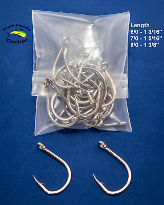 #ad Live Bait Hooks Nickel Colored Carbon Steel 6 0 7 0 8 0 50 or 100 pack $15.38