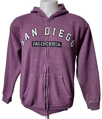 #ad San Diego California Teemax Hoodie Adult Woman#x27;s Large Full Zip Pockets Purple $23.68