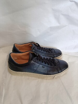 #ad SANTONI Leather mens Sneakers shoes UK 5 US 6 blue $79.82