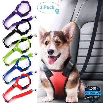 #ad #ad 2PCS Dog Car Safety Seat Belt Restraint Harness Leash Travel Clip for Pet Puppy $9.48