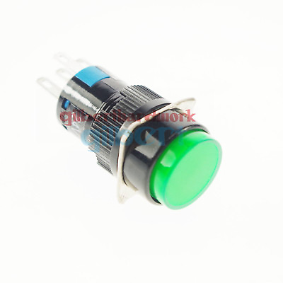 #ad Green 16mm Momentary Latching 1NO 1NC 2NO 2NC Plastic Light Pushbutton Switch $9.10