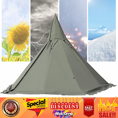 #ad Teepee Tent Pyramid Tent Camping Hike Waterproof 2 Doors Tent 4 Season Outdoor $98.80