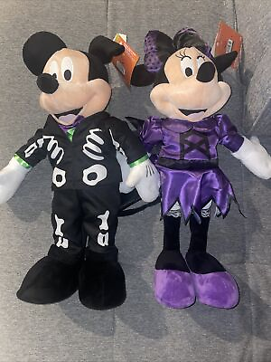 #ad New Disney Mickey Mouse amp; Minnie Mouse Halloween Fall Porch Greeters 24quot; Lot $93.50