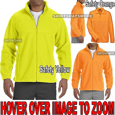 #ad MENS Warm Polar Fleece Jacket Safety Green Orange S M L XL 2XL 3XL 4XL NEW $31.95