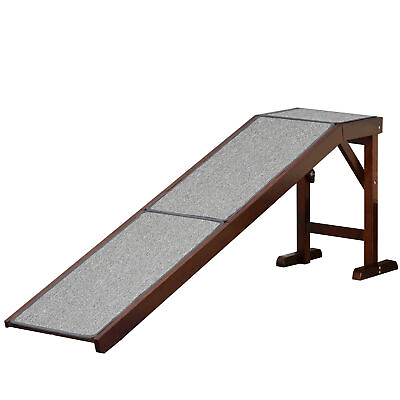 PawHut Pet Ramp for Dogs Cats W Non Slip Carpet for Bed Sofa 188x40.5x63.5cm GBP 58.99