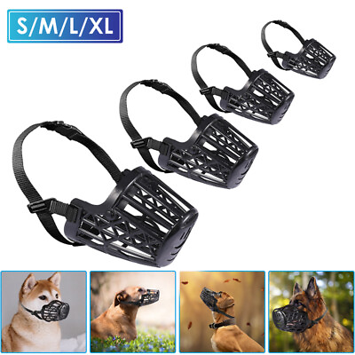 #ad Pet Dog Basket Muzzle Mouth Cover Mesh Cage No Barking Anti Bite Biting Chewing $8.59
