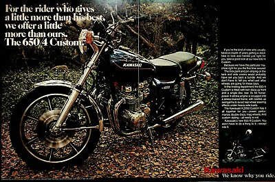 #ad 1977 Kawasaki KZ650 Four Custom 2 Page Vintage Motorcycle Ad $11.87
