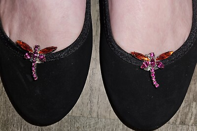 #ad Vintage Nancy Katz Swarovski Dragonfly Shoe Accessories $8.00