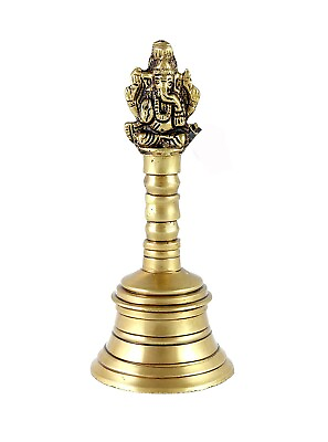 #ad 5 Inches Brass Pooja Hand Bell Pack of 1 Ghanti for Puja Ghanti for Temple us $23.53