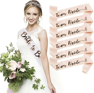 #ad Bridal Party Sashes 7pc Set TEAM BRIDE Sash Set Bride To Be Sash amp; Team Bride $14.99