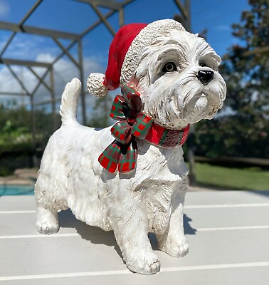 Westie Dog Christmas West Highland White Terrier Figurine Decor Gift Statue New $39.99