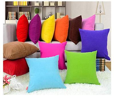 #ad Throw Pillow Case Colorful Multi Color Optional Soft Plain Cushion Solid Pill... $17.09