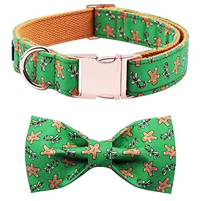 #ad Dog Collar with Bow Tie Soft Comfortable Adjustable Christmas Collars with ... $34.02