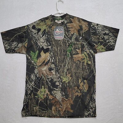 #ad Mossy Oak Men#x27;s Camo T Shirt Size XL XLarge Short Sleeve Camouflage Casual $18.87