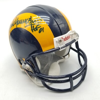#ad Los Angeles Rams JACK YOUNGBLOOD HF #x27;01 Signed Retro Mini Riddell Helmet NFL $59.88
