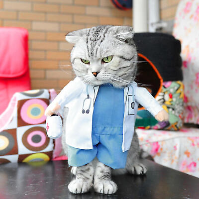 #ad Dog amp; Cat Funny Doctor Costume Pet Clothes Halloween Christmas Party Cosplay HOT $12.49