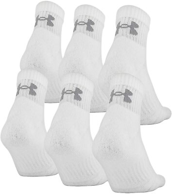 #ad Under Armour Adult Cotton Quarter Socks Multipairs White 2 6 Pairs X Larg $54.59