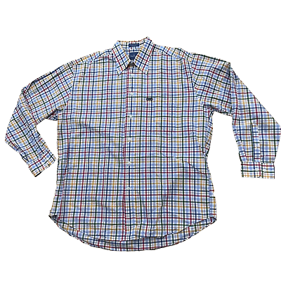 #ad FACONNABLE Colorful Spring Plaid Mens XL VTG MadeUSA Cotton Oxford DressShirt XL $17.76