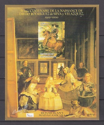#ad Diego Velázquez Paintings Imperf. Sheet MNH $2.50