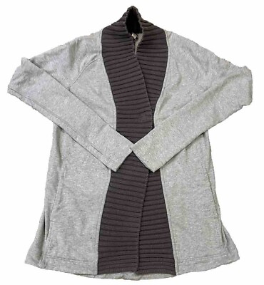 #ad EUC Lululemon Size 4 Cardigan Sweater Wrap Bliss Break Wrap Knit Gray $50.00