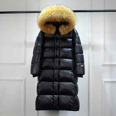 #ad New Long Puffer Jacket Women Thickness Fur Hooded Loose 90% Duck Down Coat Snow $157.28