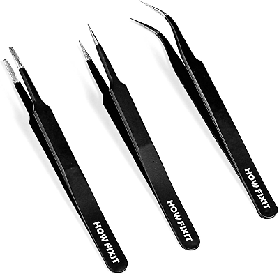 #ad Precision Tweezers Set for Working with Small Parts Anti Static Non Magnetic $8.22