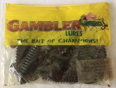 #ad GAMBLER Lure 4quot; UGLY OTTER Pepper Grass Bite vintage 7ct $10.88