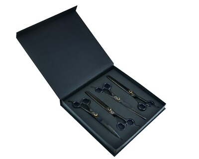 #ad 8.5quot; Professional Grooming Shears Scissors 4 PCS Set Stainless Steel Five Star $169.00