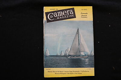 #ad 1949 AUGUST THE CAMERA MAGAZINE SAILBOAT COVER K 344 $30.00