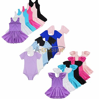 #ad Girls Gymnastics Ballet Dance Dress Toddler Kids Leotard Tutu Dancewear Costumes $10.81