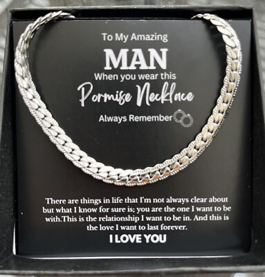 #ad To My Amazing Man Promise Necklace Chain For Husband Boyfriend Valentines w Box $7.13