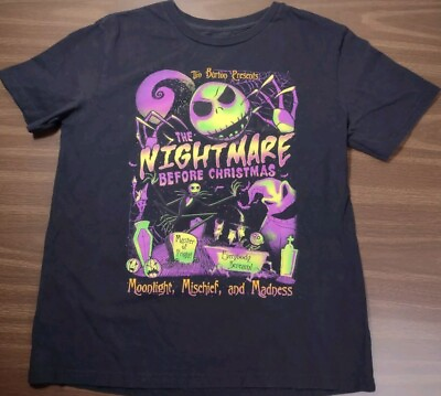 #ad Nightmare Before Christmas T Shirt Size Large Disney Parks Black Purple Shirt $12.99