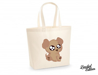 #ad Cute Puppy Dog FUNNY Personalized COTTON Shopping Tote Bag Handbags $27.99