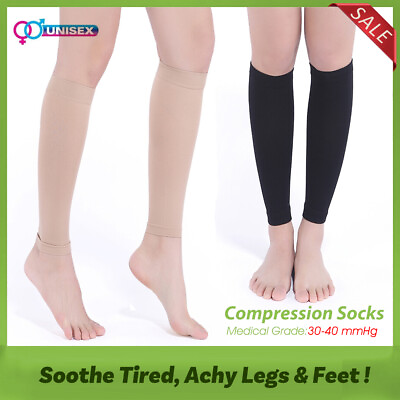 #ad Calf Compression Sleeve Socks Support 30 40 mmHg Varicose Edema Traveling Sports $18.38