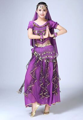 2023 women 4 piece set female belly dance costume Egyptian stage suit $58.36
