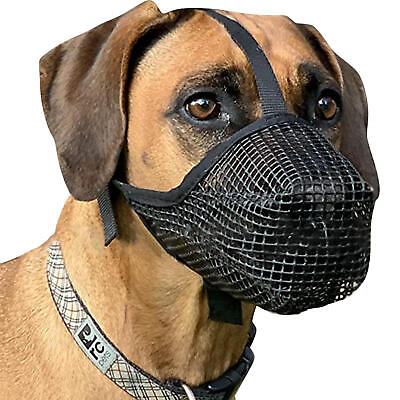 #ad Dog Muzzle For Large Dogs Adjustable Mesh Muzzle Dog Mouth Guard Successful $9.21