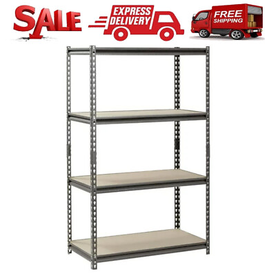 #ad 4 Tier Shelf Heavy Duty Metal Muscle Rack Garage Shelving Storage Rack Shelf NEW $118.50