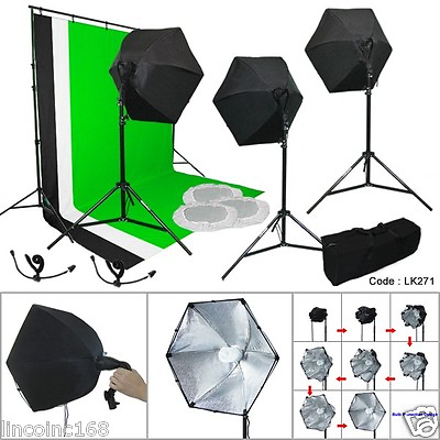 #ad Photography Lighting Muslin Backdrop Stand Studio Light Kit New Studio $139.20