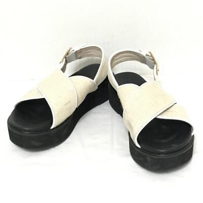 #ad TOMORROWLAND Sandals Ladies beige white black US size 8 Canvas heel height 3cm $146.02