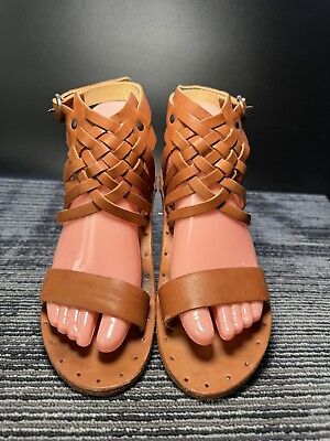 #ad Beek Raven Women’s Sz 8 Brown Strappy Gladiator Leather Sandals MRP$330 #K $55.25
