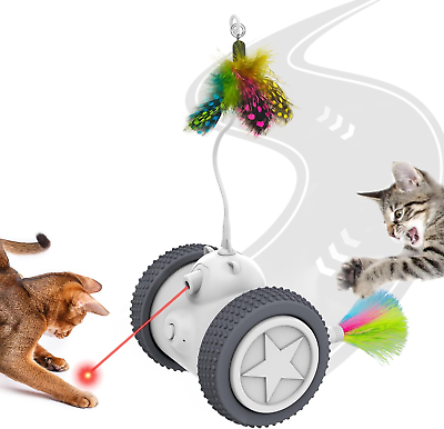 #ad Potaroma Cat Laser Toys Interactive 3In1 Rechargeable Automatic Moving Wheels $15.99
